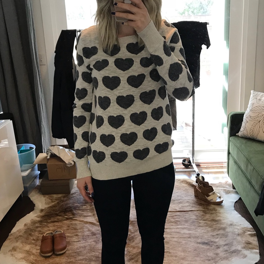 Grey Heart Sweater
